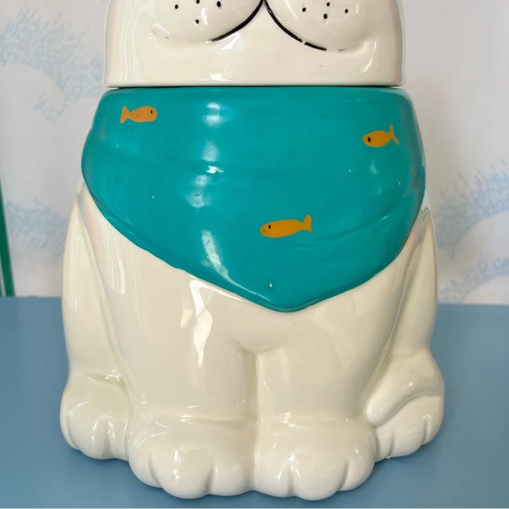 VINTAGE 80s cat cookie jar storage container - Picture 10 of 10
